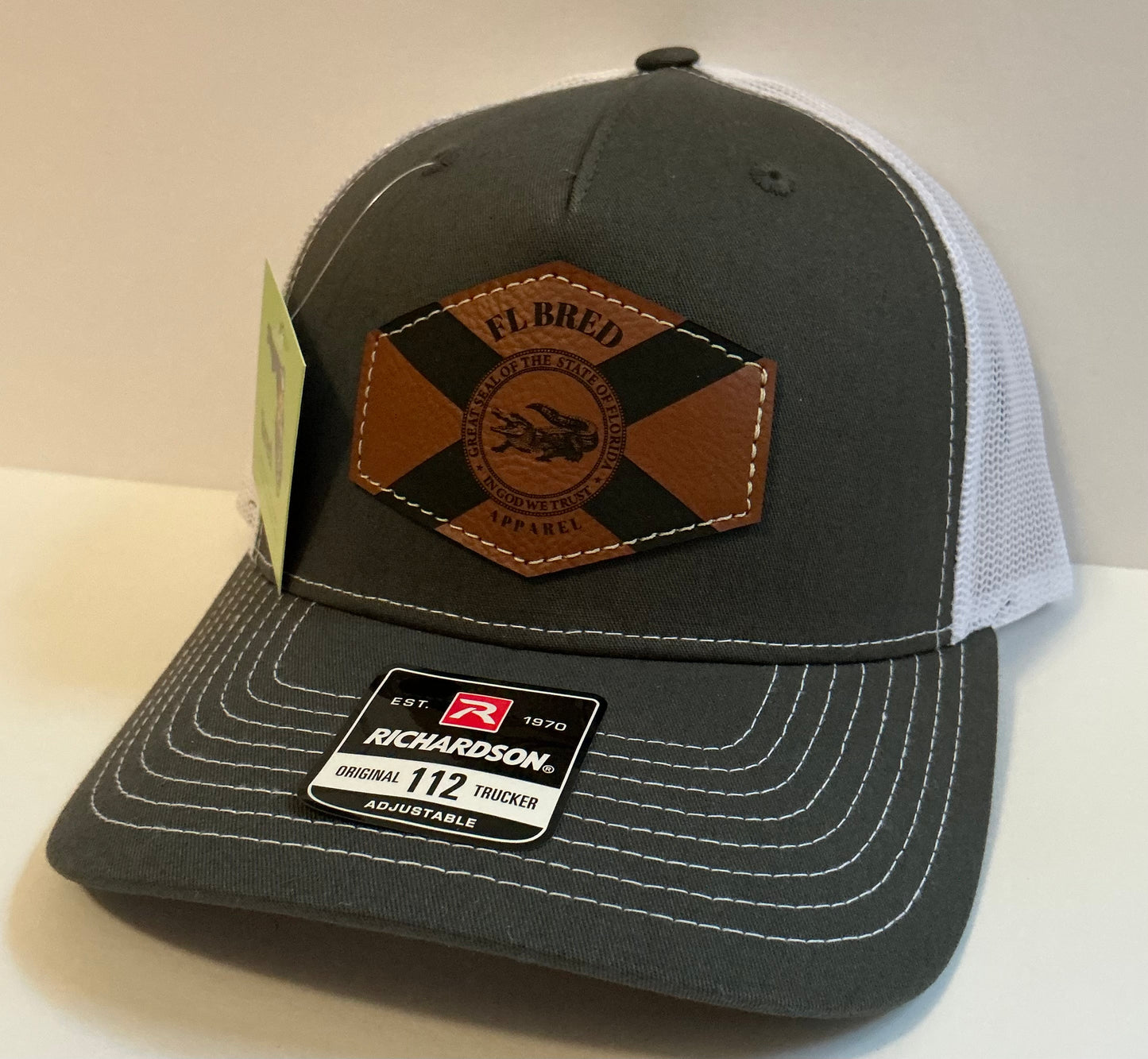 Charcoal/White SnapBack Gator Patch