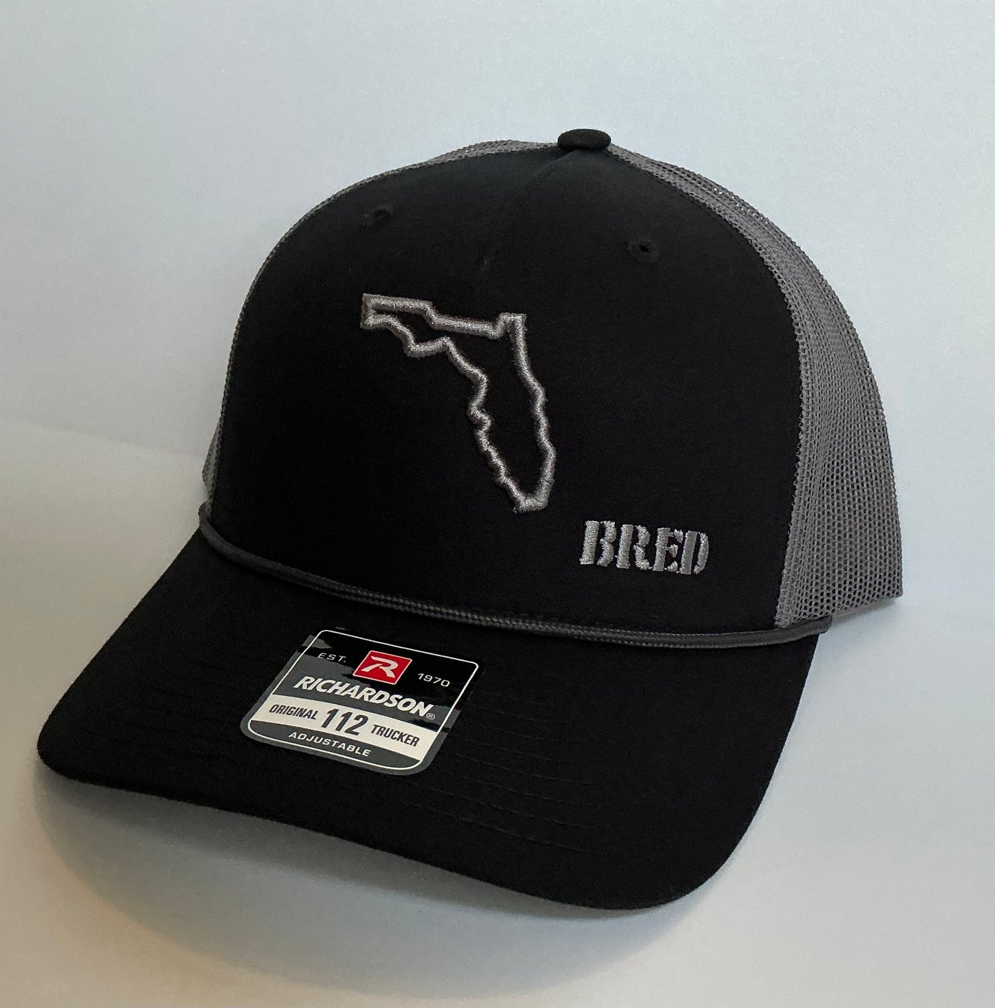 Black/Gray/Black SnapBack Rope Hat w/ Gray Logo