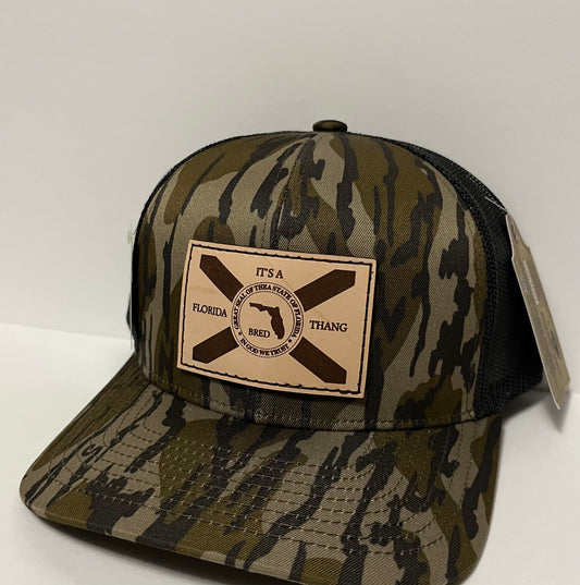 Bottomland Camo SnapBack w/ FL Thang leather patch
