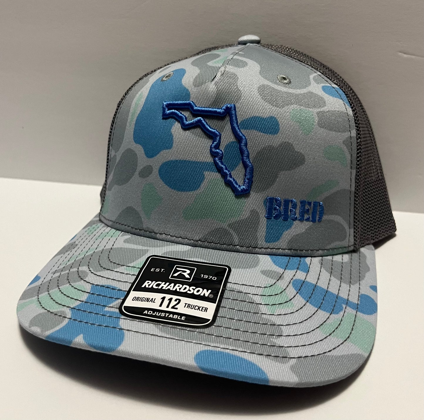 SaltWater Duck Camo with Cyan Logo SnapBack