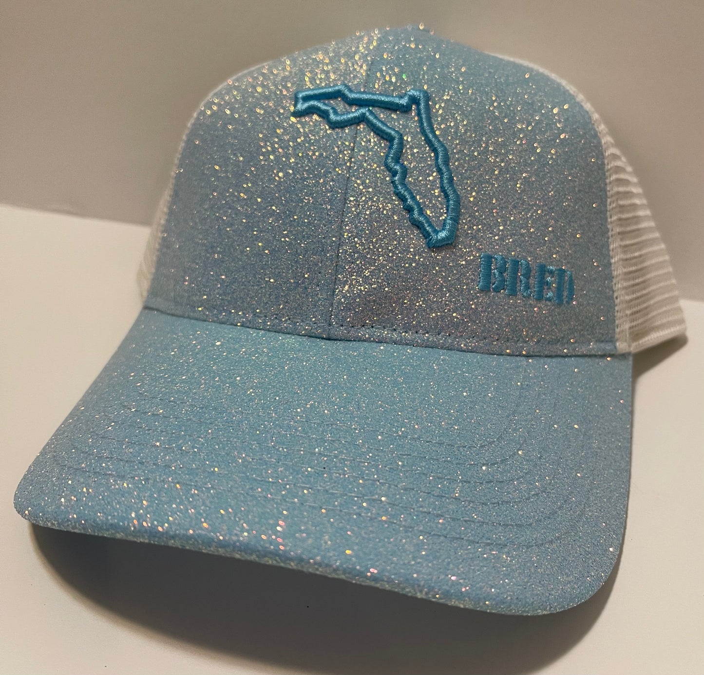 Light Blue Glitter with Blue Logo