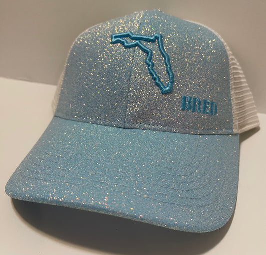 Light Blue Glitter with Blue Logo