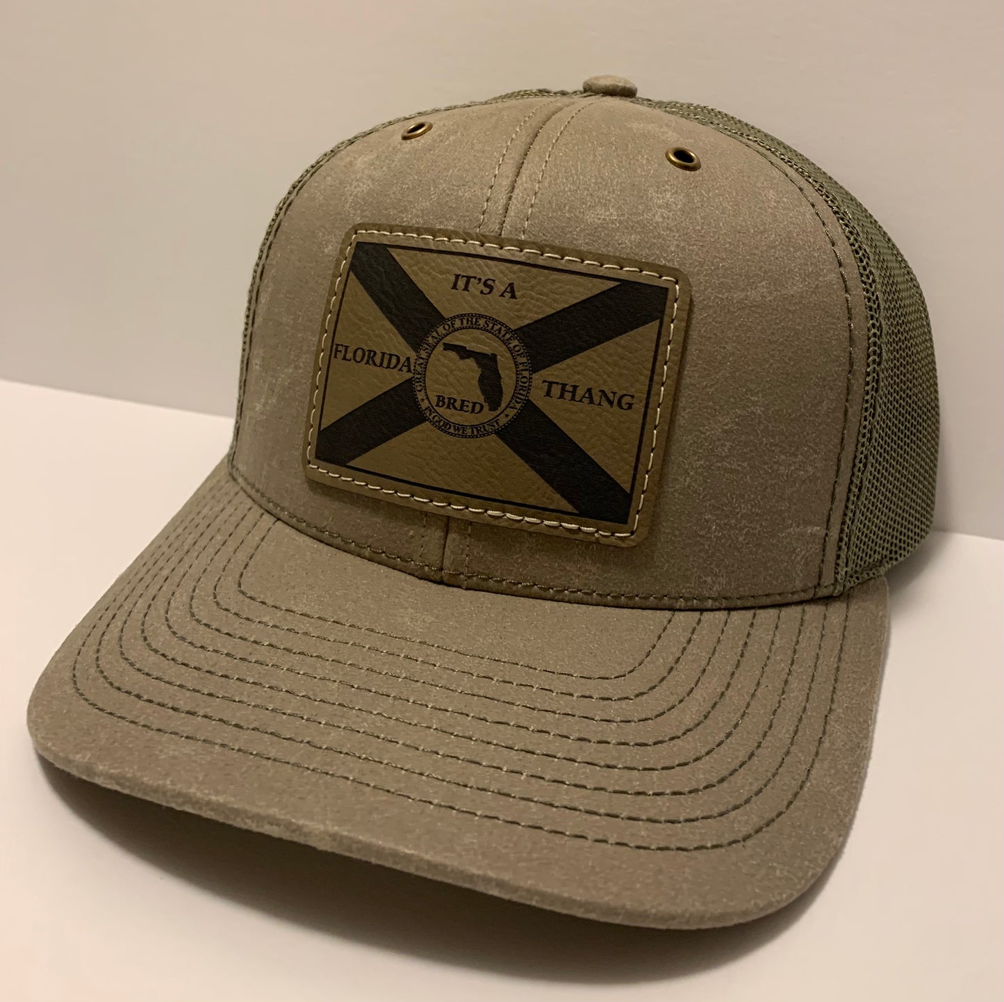 Khaki and Loden Patch Hat