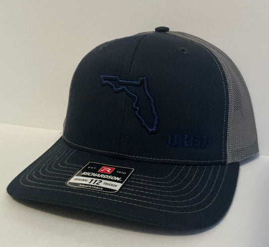 Navy and Lt Gray Trucker w/ Blue Logo