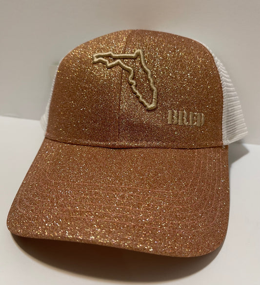 Rose Gold Glitter with Tan Logo