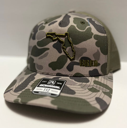 Marsh Duck Camo w/ Green Logo SnapBack