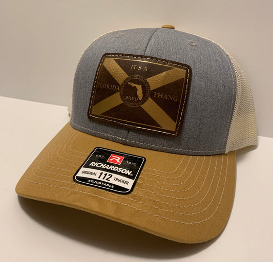 Heather Gray / Amber Gold Patch Hat