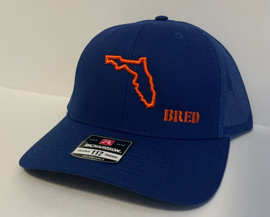 Blue SnapBack with Orange Logo