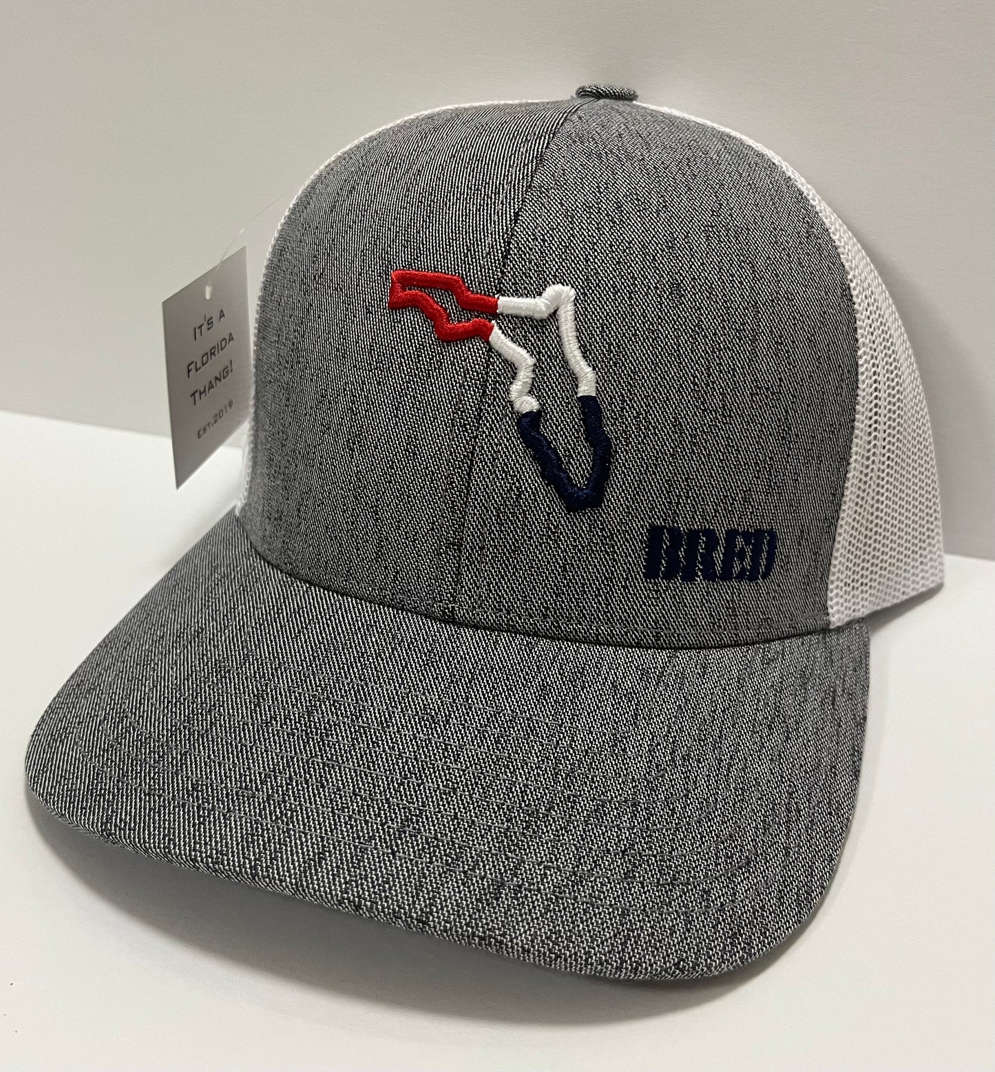 Heather Gray SnapBack w/ Red,White & Blue Logo