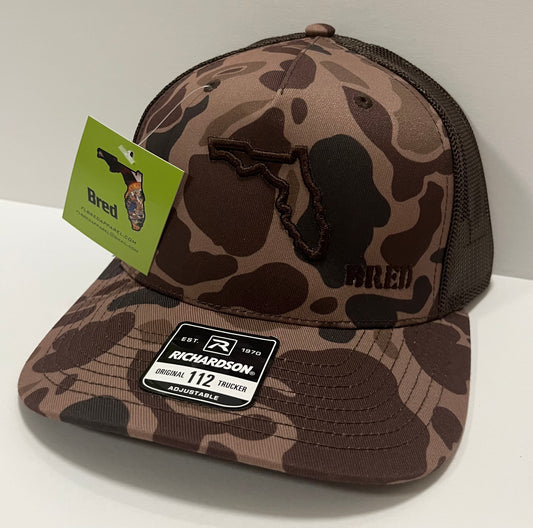 Bark Duck Camo/Brown SnapBack with Brown Logo