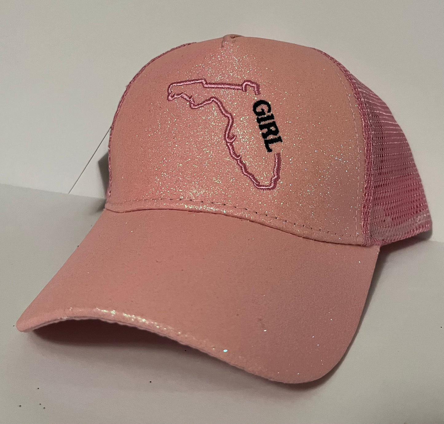 FL Girl Pink Glitter Ponytail Hat