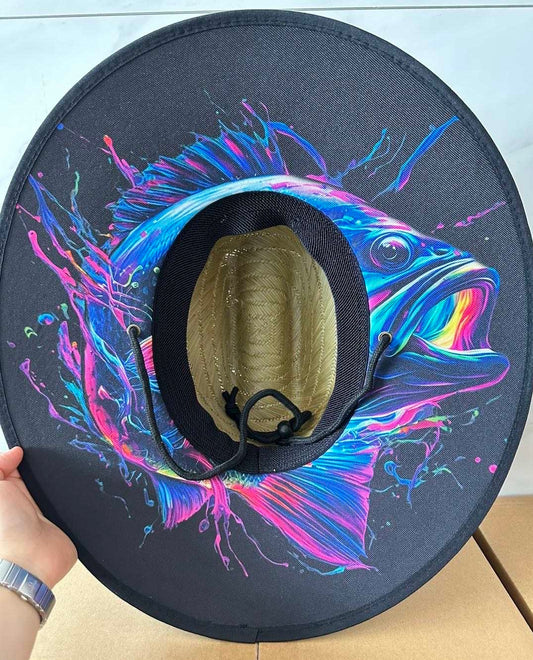 Neon Bass Straw Hat