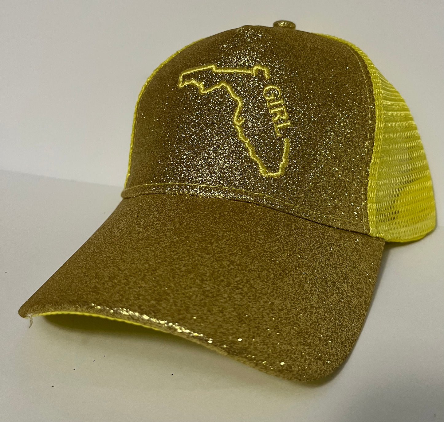 FL Girl Gold\Yellow Glitter Ponytail Hat