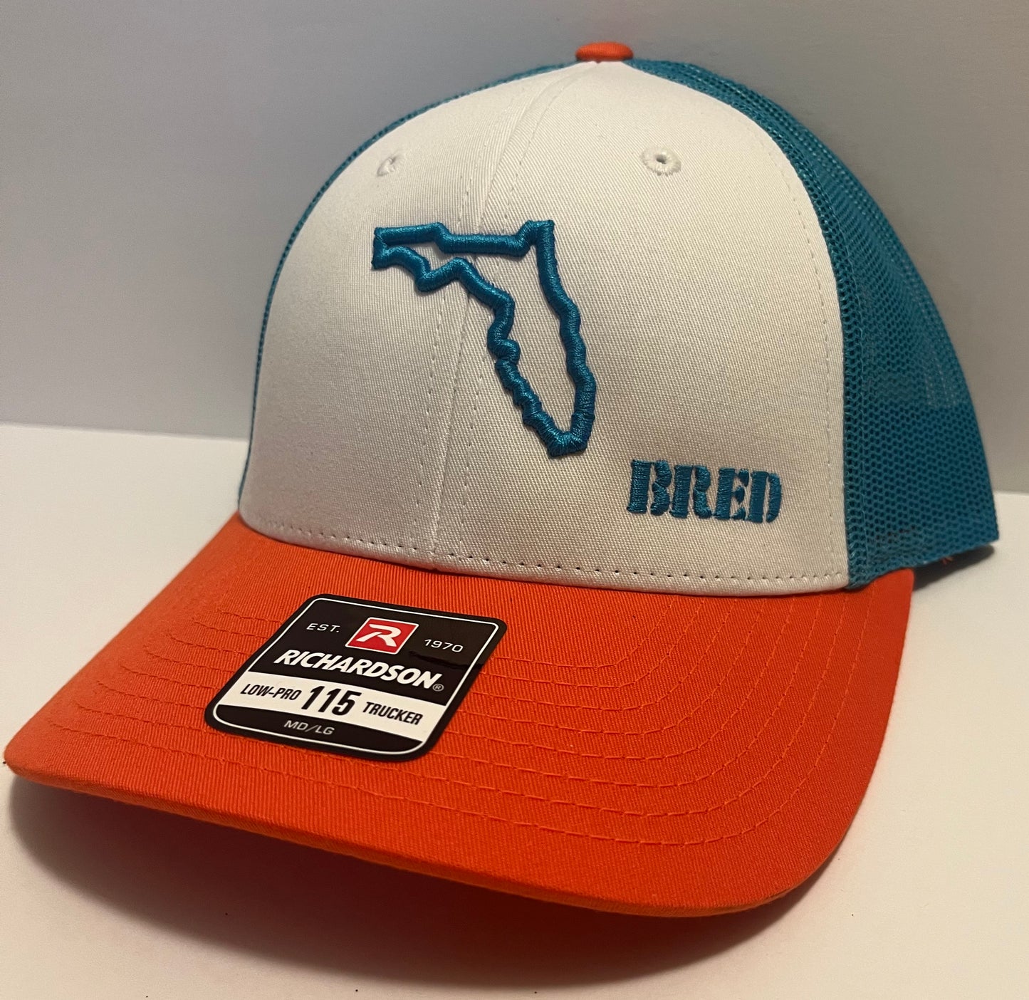 Orange/White/Teal SnapBack with Teal logo